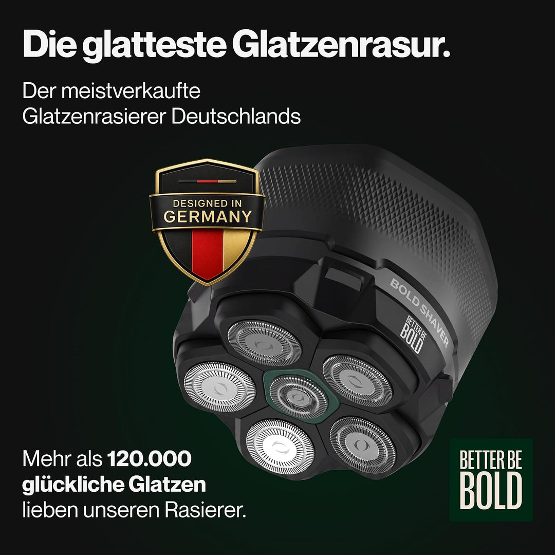 BETTER BE BOLD – Glatzenrasierer &amp; Glatzencreme Anti-Shine 50ml SET – Mattierende Pflege für Glatze