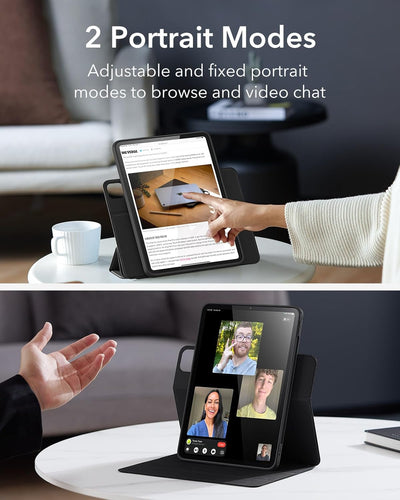 ESR für iPad Pro 11 Zoll Hülle (2024, 5. Generation) mit Stifthalter, Abnehmbarer Magnetabdeckung, v