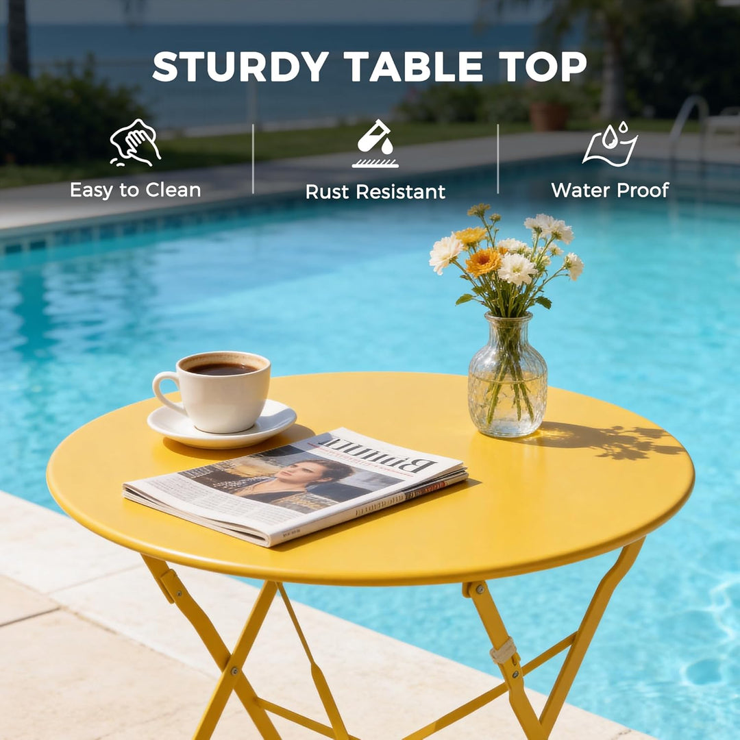 Grand patio Bistro Set 3 Stück, Gartenmöbel Set, Sitzgruppe 2 Stühle und 1 Tisch, Premium Stahl, Kla