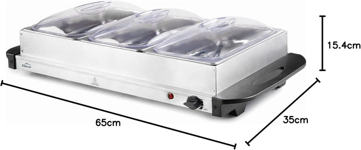 Lacor 69445 Buffet Warmer 3xGN 1/3, rostfreier Edelstahl
