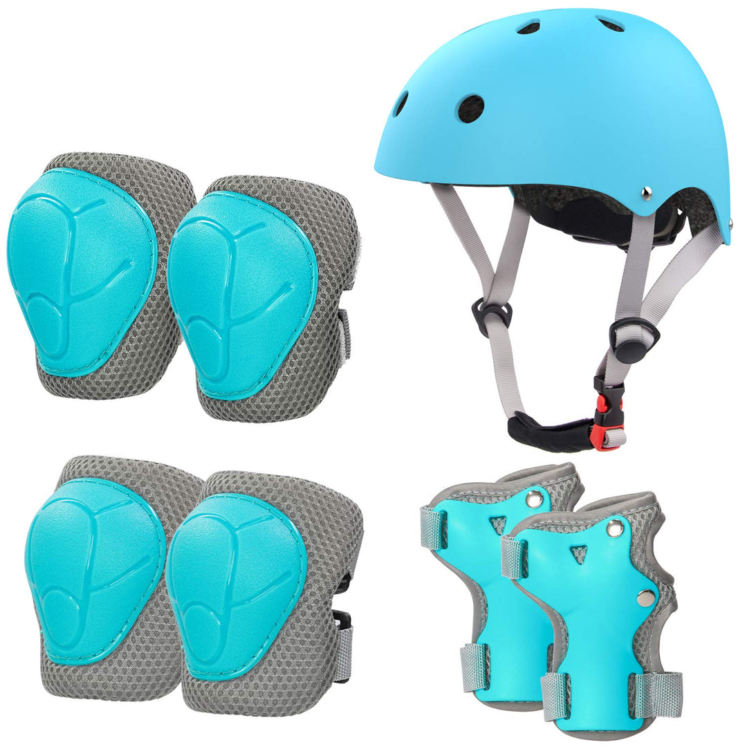 LANOVAGEAR Kinderhelm Schonerset 2-8 Jahre, Skatehelm Protektoren Kinder Knieschoner inliner Schutza