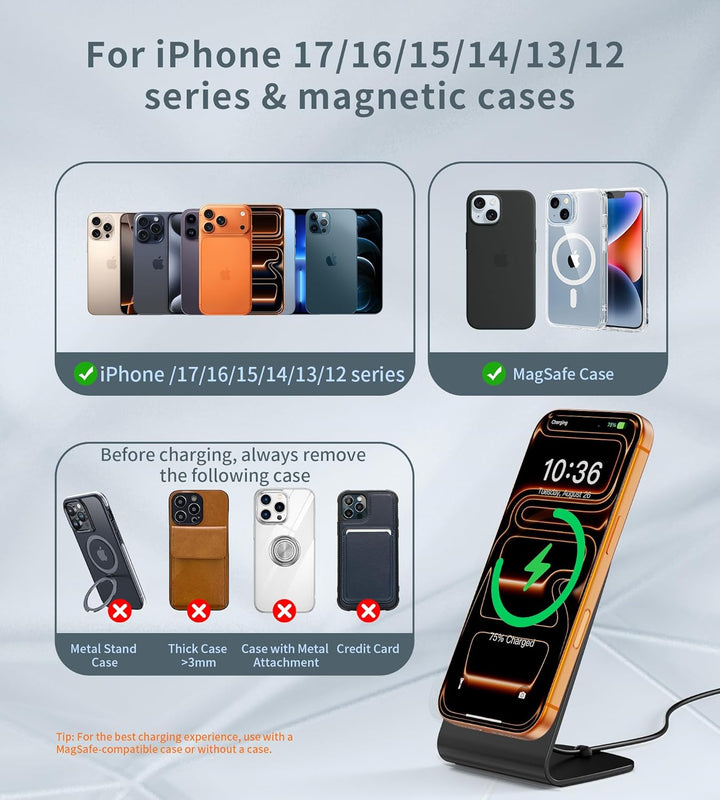 Mag Safe Ladegerät, Wireless Charger induktive ladestation, Magnetisch Induktionsladegerät, Kabellos