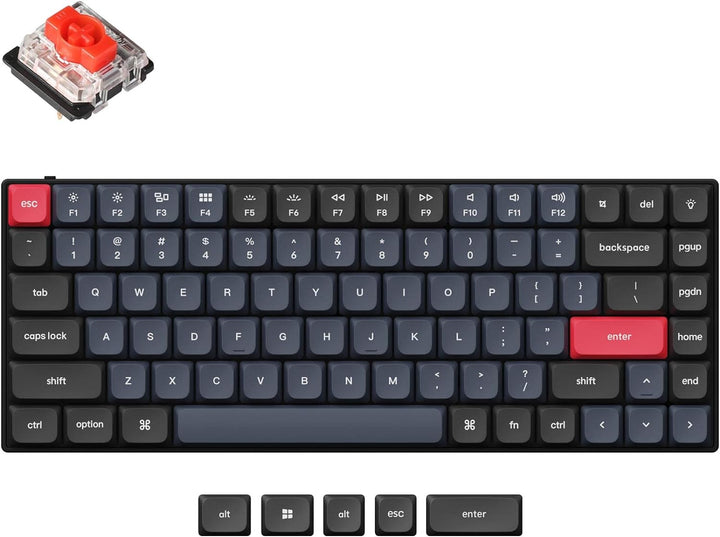 Keychron S1 Ultra-schlankes 75% US-Layout QMK Benutzerdefiniert Mechanische Tastatur mit Kabel Hot-s