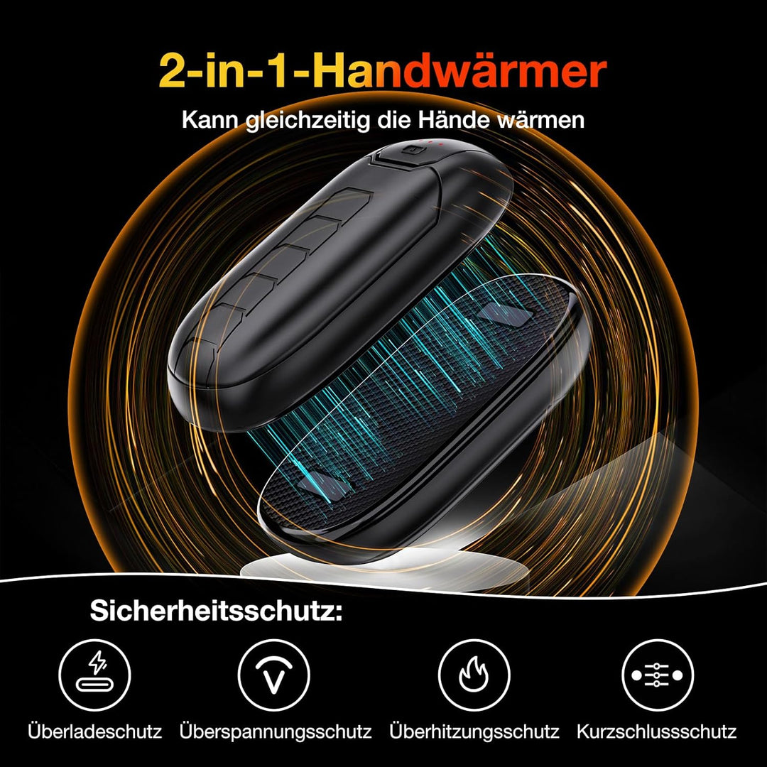 Handwärmer, wiederaufladbar, magnetischer elektrischer Handwärmer, 7 Stunden Wärme, 3 Stufen, Wärme
