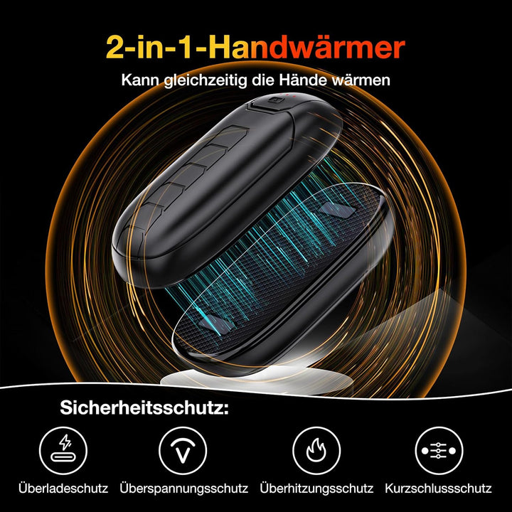 Handwärmer, wiederaufladbar, magnetischer elektrischer Handwärmer, 7 Stunden Wärme, 3 Stufen, Wärme
