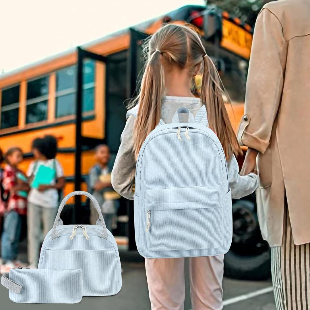 LOIDOU Rucksack für Teenager Mädchen Bookbags Kinderrucksack Kinder Schulrucksack mit Lunchpaket Fed