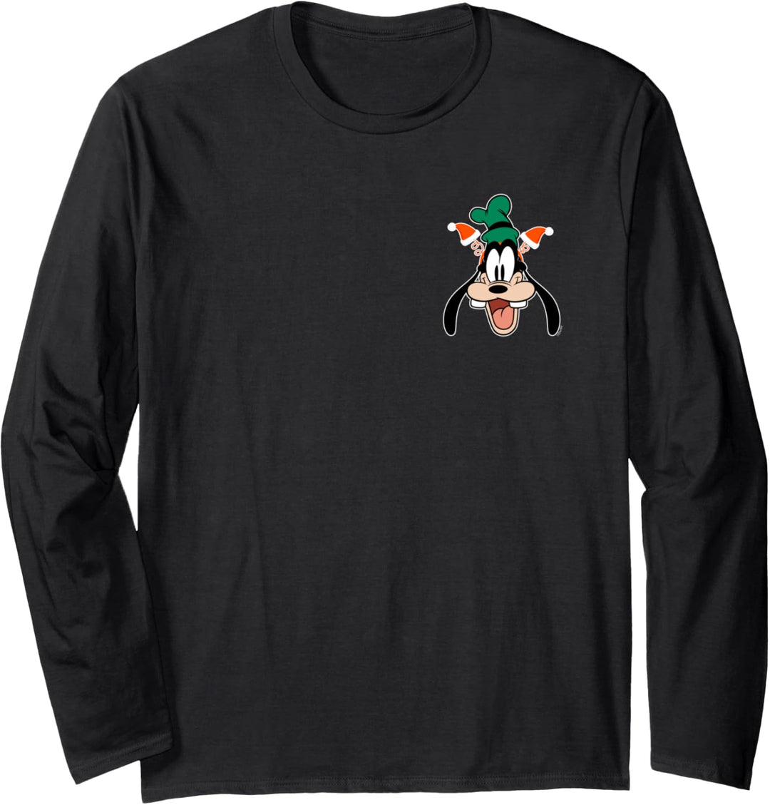 Disney Goofy Christmas Santa Hat Holiday Headband Corner Art Langarmshirt
