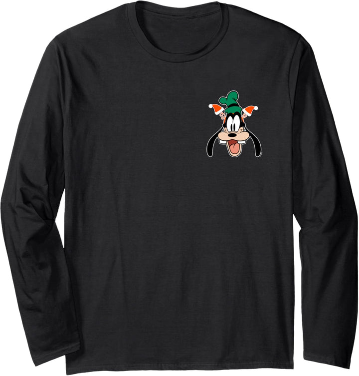 Disney Goofy Christmas Santa Hat Holiday Headband Corner Art Langarmshirt