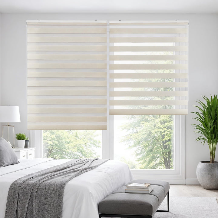 STORESDECO Doppelrollo mit Bohren 180H x 100B cm für Fenster & Türen - Zuverlässiger Lichtschutz & S