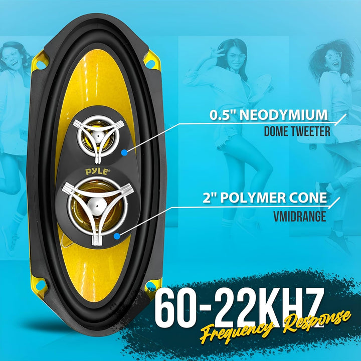 Pyle PLG41.3 4 x 10-Inch 300 W Three Way Car Audio Door Speaker 10 × 25 cm, 10 × 25 cm