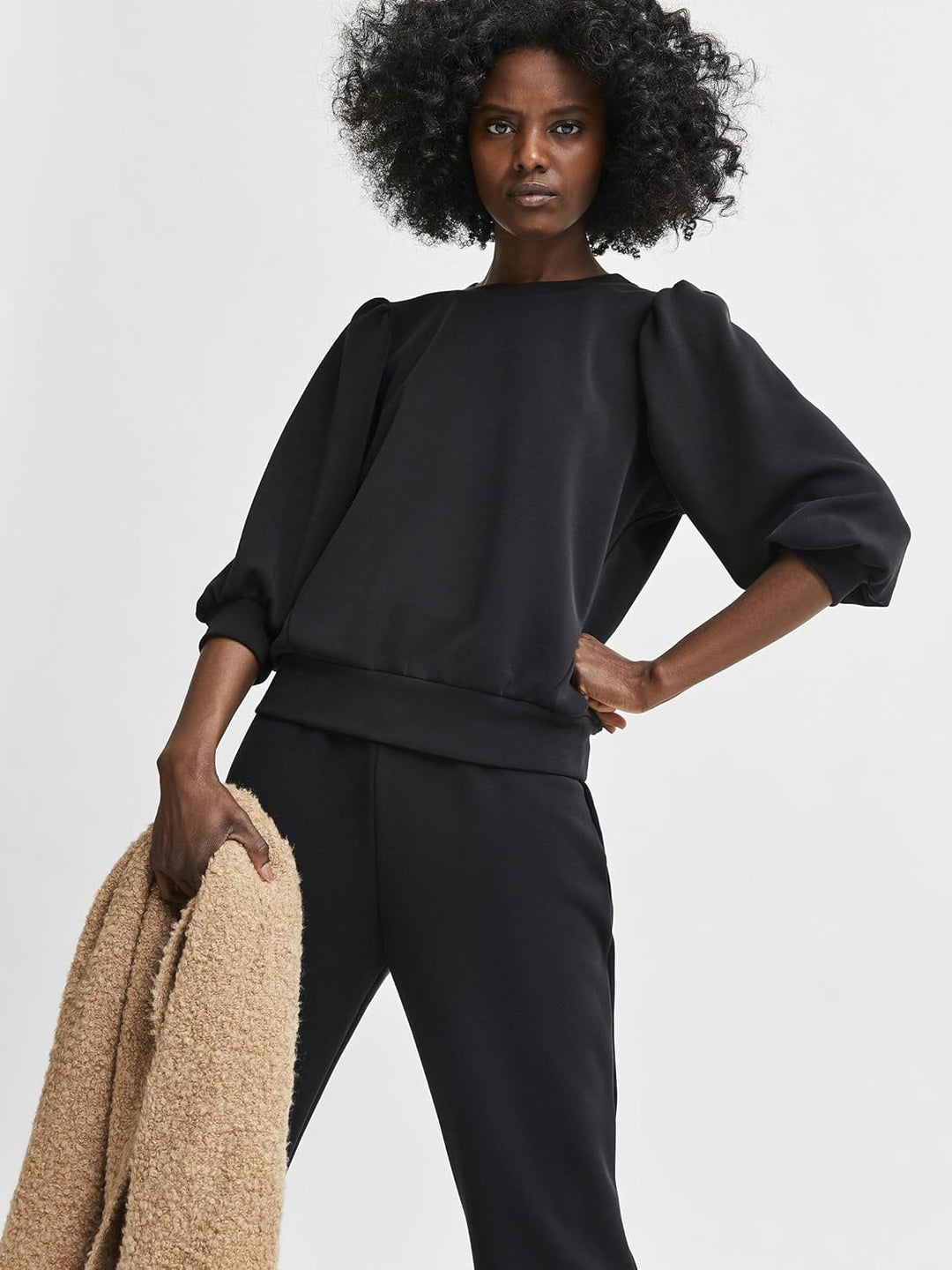 SELECTED FEMME Damen Sweatshirt Tenny schwarz XXL
