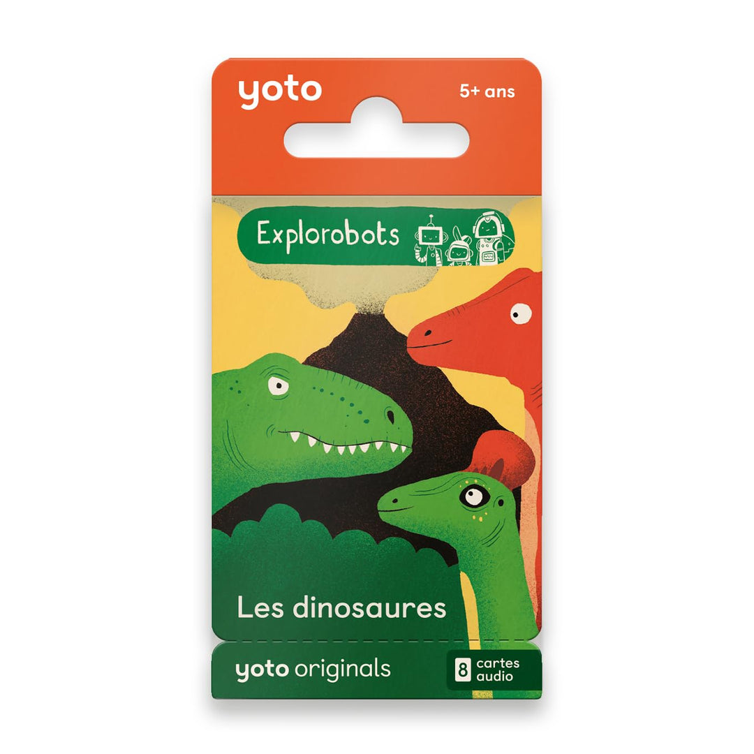 Yoto Pack Les Explorobots – Die Dinosaurier, 8 Hörbücher für Kinder auf Französisch zum Hören auf Ge