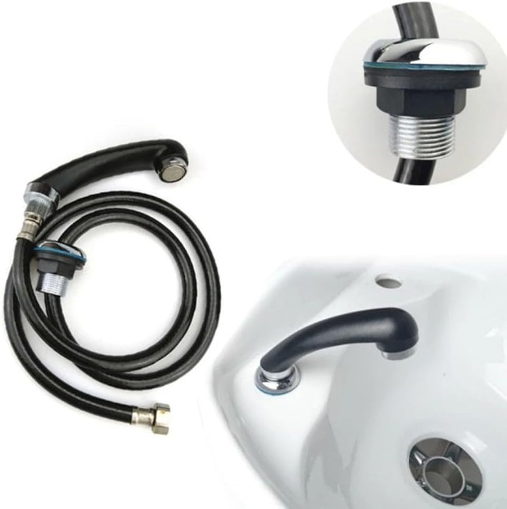 Duschkopf und Schlauch-Set, Friseursalon-Waschbecken, Handbrause, Salon, Barbier, Wasserhahn mit Bra