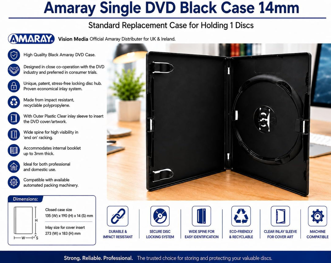 Amaray - Einzel DVD/CD/Blu Ray Hüllen 100 Stück