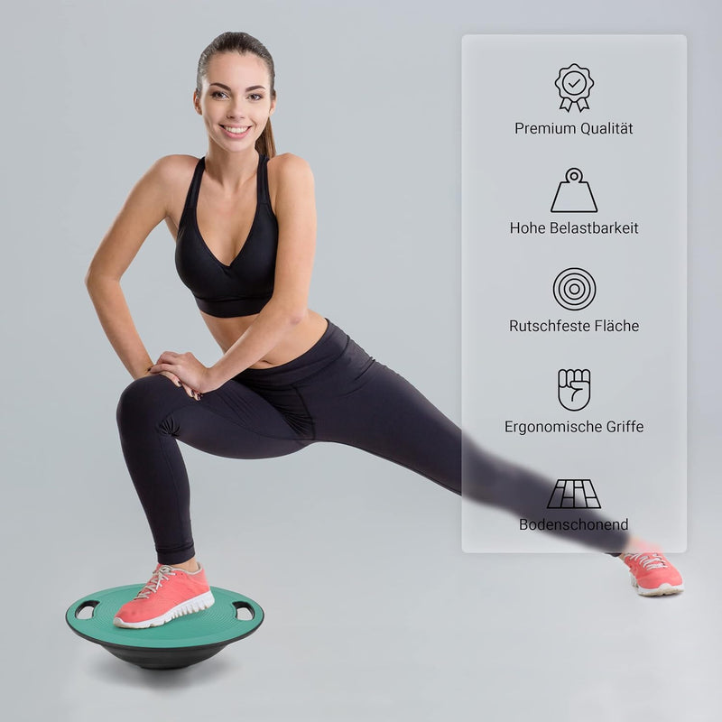 MSPORTS Balance Board Premium 40 cm Durchmesser inkl. Übungsposter und Work Out App GRATIS - Therapi