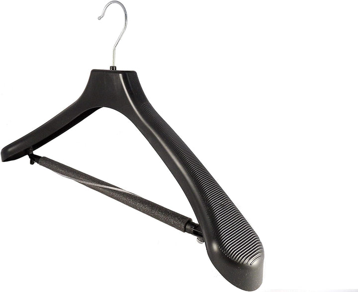 Anzug und Kostümbügel, Kleiderbügel mit Steg und Schaum, 48cm, schwarz, Neu, 50 Stück