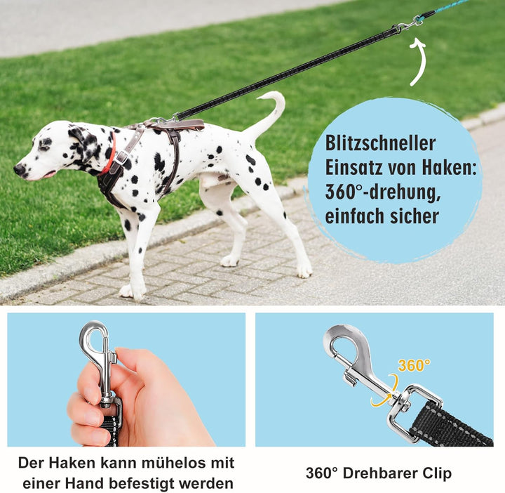 Aystkniet Bungee Schleppleine für Hunde 3M 5M 9M 10M 15M 20M 30M, Schockabsorbierende Hundeleine mit