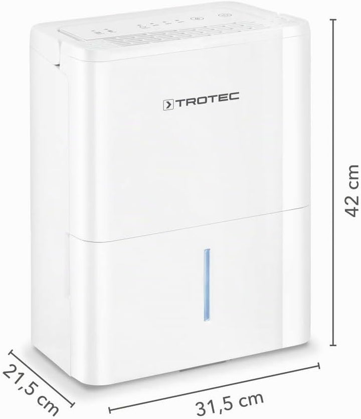 TROTEC Luftentfeuchter elektrisch TTK 32 E – Leistung 14 L/Tag – Fläche 15 m² / 37 m³ – mit Autoabsc