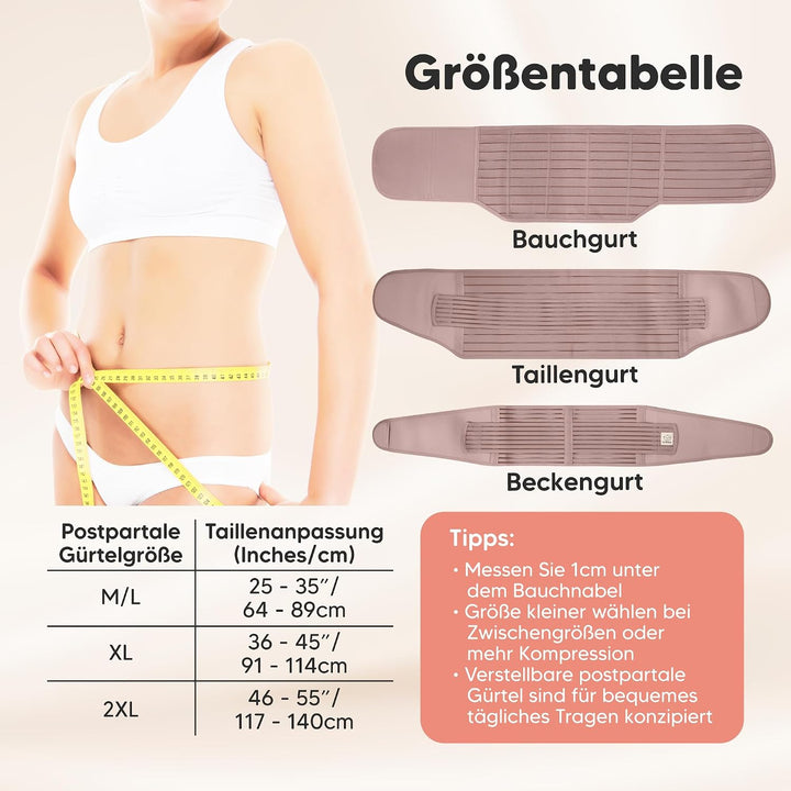 KeaBabies Revive 3 in 1 Postpartum Gürtel für Damen - Bauchgurt nach Geburt Kaiserschnitt, Rückbildu