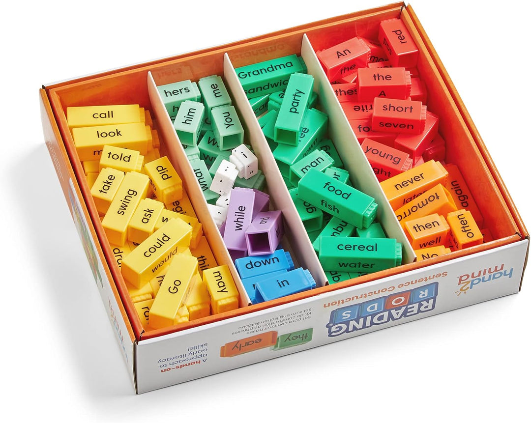 Learning Resources Textstäbe Satzbildung, Lesen lernen, Satzbildung für Kinder, Verbindungswürfel Sa