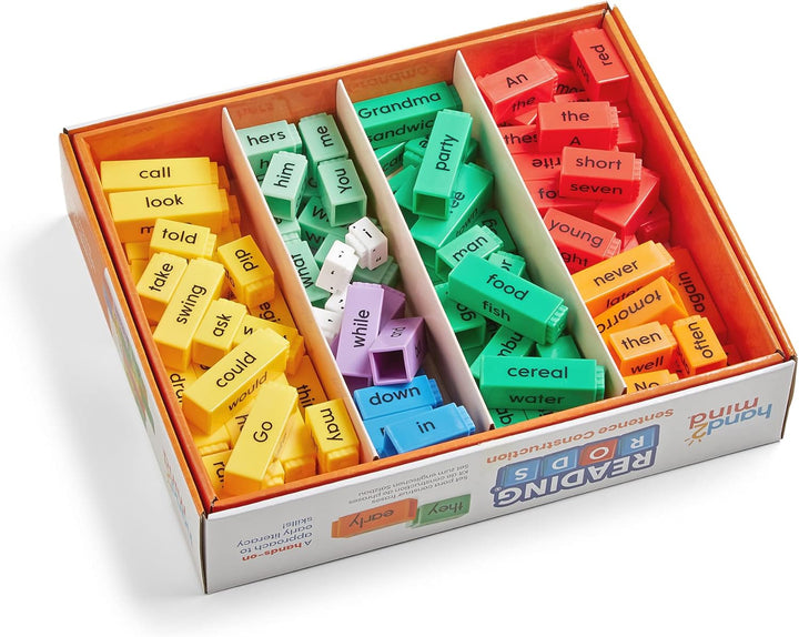 Learning Resources Textstäbe Satzbildung, Lesen lernen, Satzbildung für Kinder, Verbindungswürfel Sa
