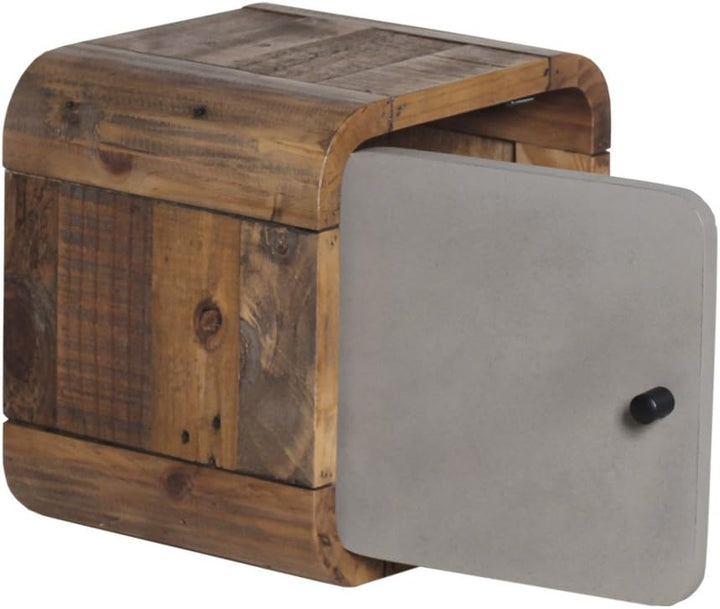 Woodkings® Badregal Dingle 30x30 Holz Pinie Natur rustikal und MDF in Betonoptik grau Badregal Regal