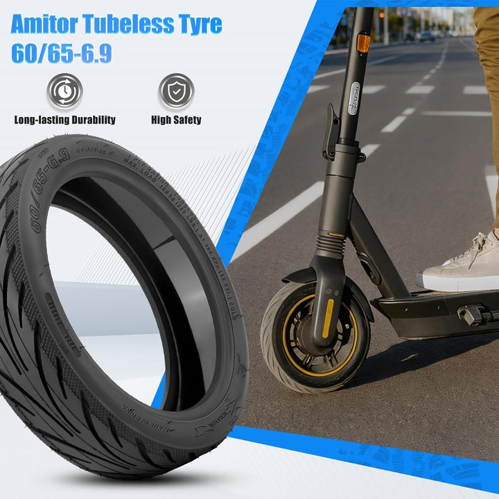 60/65-6,9 Tubeless Reifen für Ninebot Max G2, Selbstreparierende Vakuumreifen mit Ventil, E Scooter