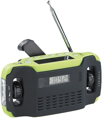 Solar-USB-Dynamo Kurbel FM/AM Koffer Radio mit Uhr und LED-Licht