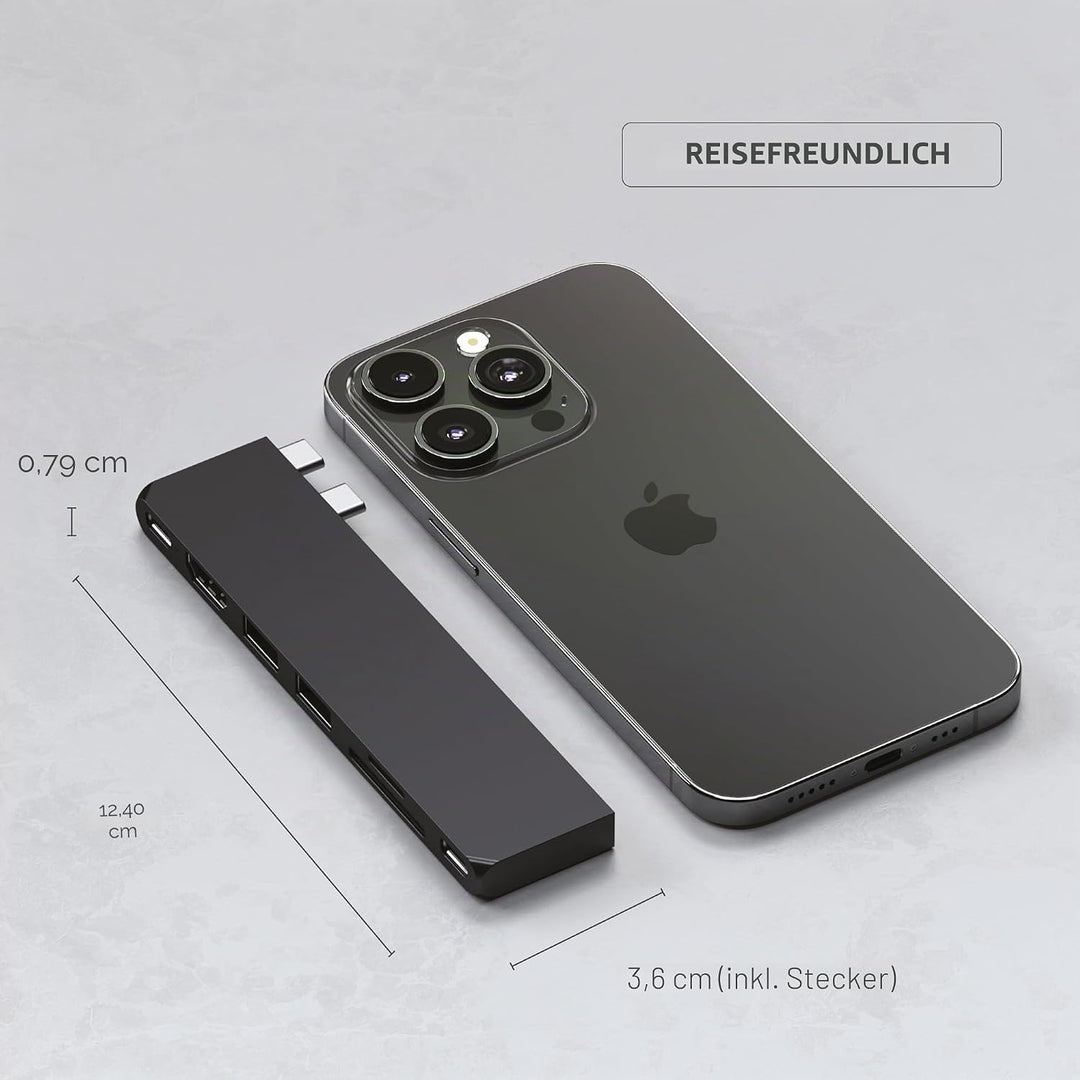 SATECHI 7-in-1 USB4 Pro Slim USB-C Hub mit bis zu 6K@60Hz, 100W PD Ladefunktion, schneller Datenüber