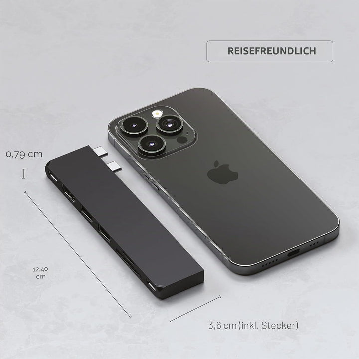 SATECHI 7-in-1 USB4 Pro Slim USB-C Hub mit bis zu 6K@60Hz, 100W PD Ladefunktion, schneller Datenüber