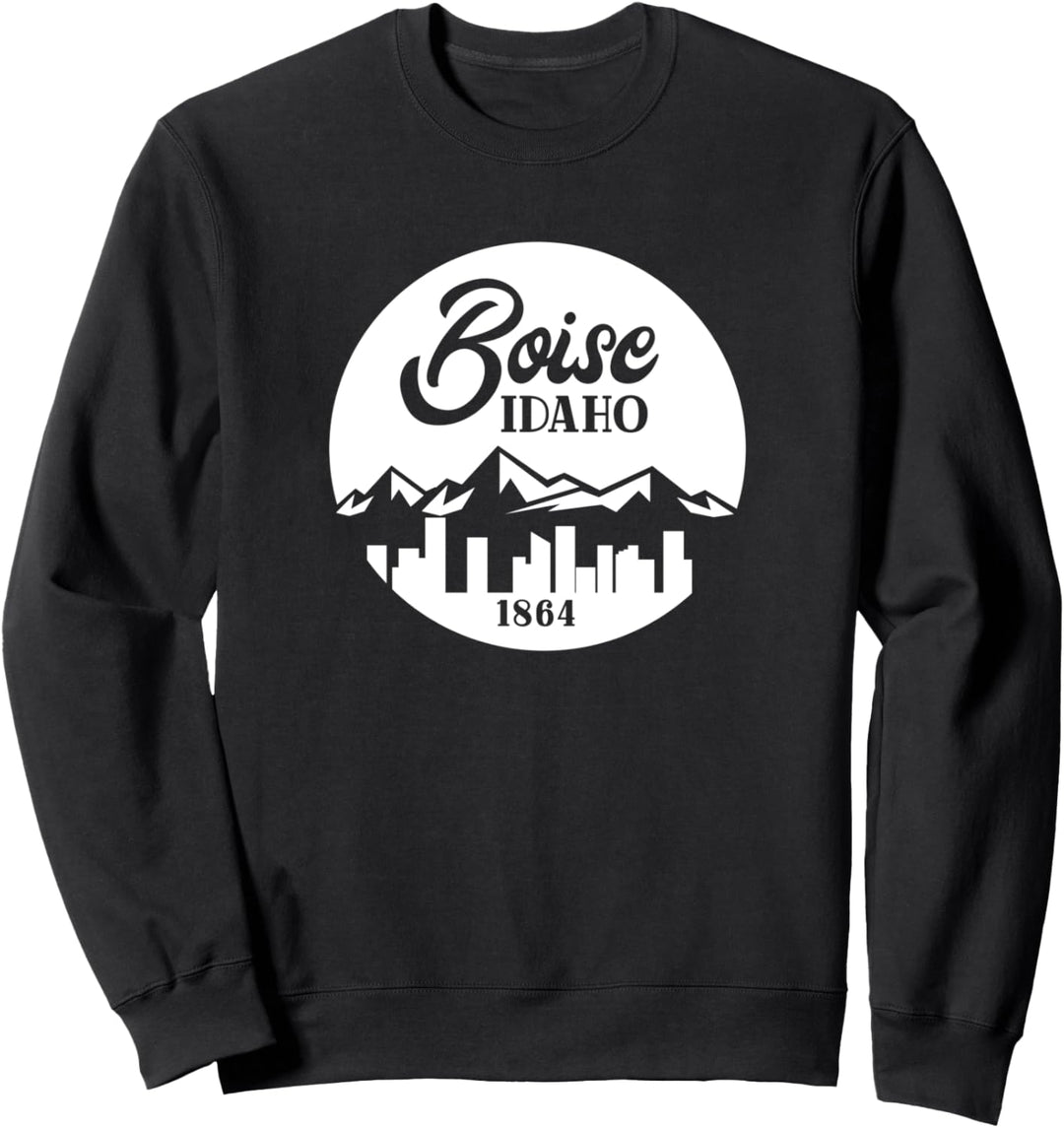 Boise City Idaho - Idaho State Mountain Skyline Sweatshirt