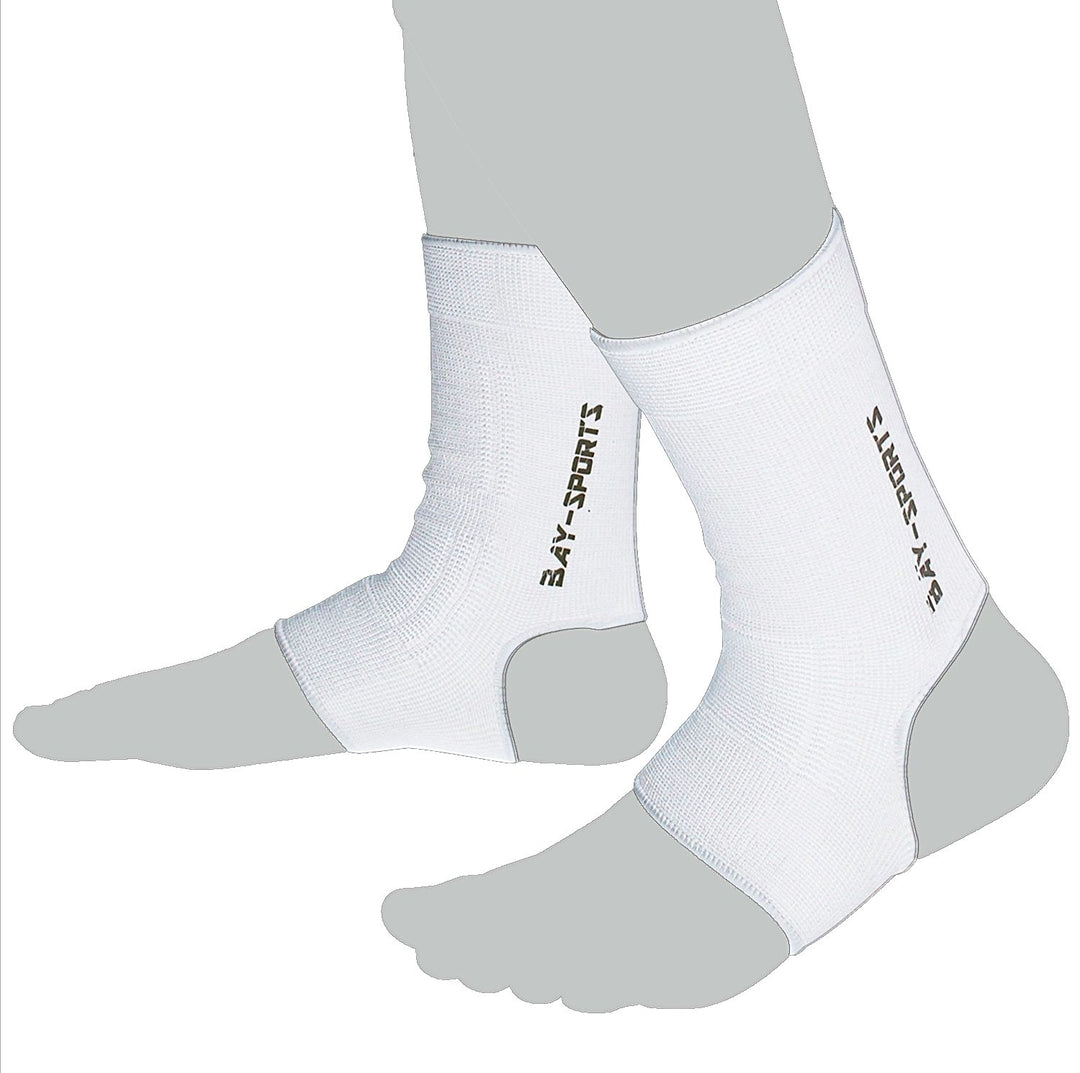 BAY SPORTS® UNI 2x elastische Fussbandagen Grösse XXS, WEISS KINDER KIDS DAMEN Knöchelbandagen Kompr