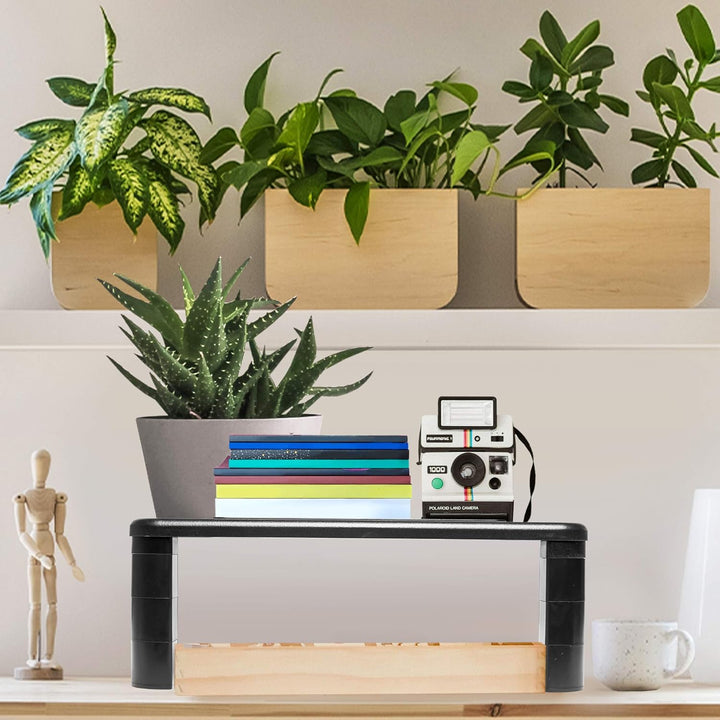 Duronic DM055 Monitorständer 40×28 cm – höhenverstellbarer Bildschirmständer 4–15 cm mit Handyhalter