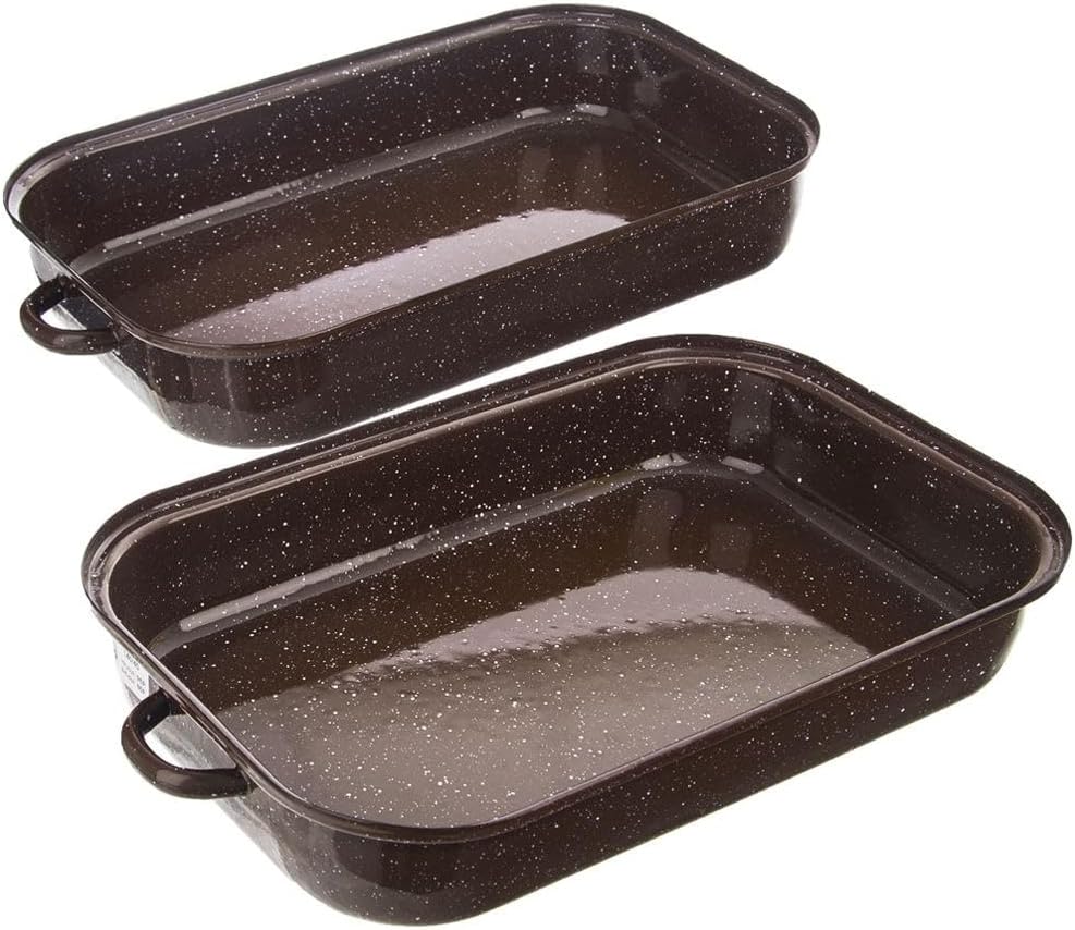orion group Emaille-Bräter emaillierter Bräter Bratpfanne Brattopf mit Deckel 1,5 L