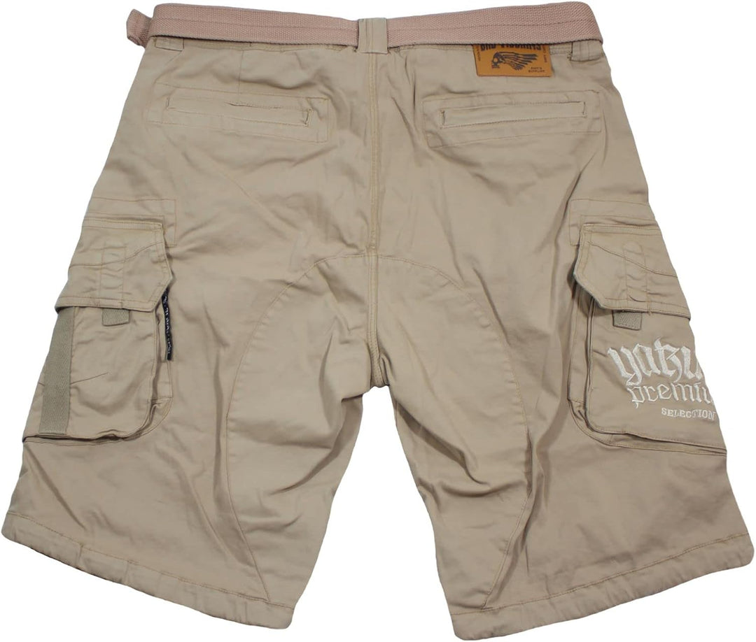 Yakuza Premium Herren Cargo Shorts 3454 dunkelolive Kurze Hose M Beige, M Beige
