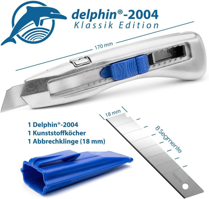 Delphin®-2004 Messer, 1 Delphin® Abbrechklinge, Kunststoffköcher, Cuttermesser