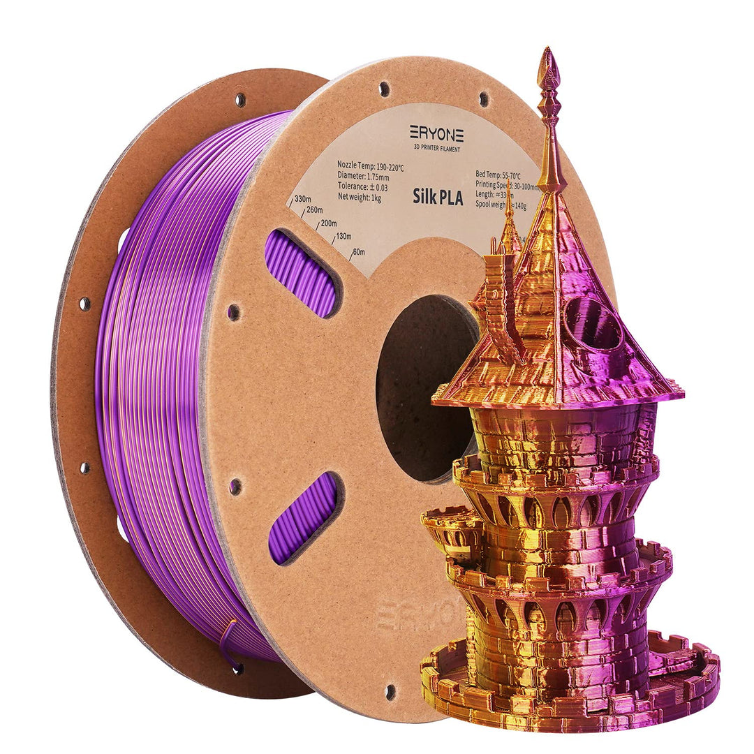 ERYONE Dual Seiden PLA Filament 1.75mm,Co-Extrucsion PLA Seiden Filament für 3D Drucker +/- 0,03 mm,
