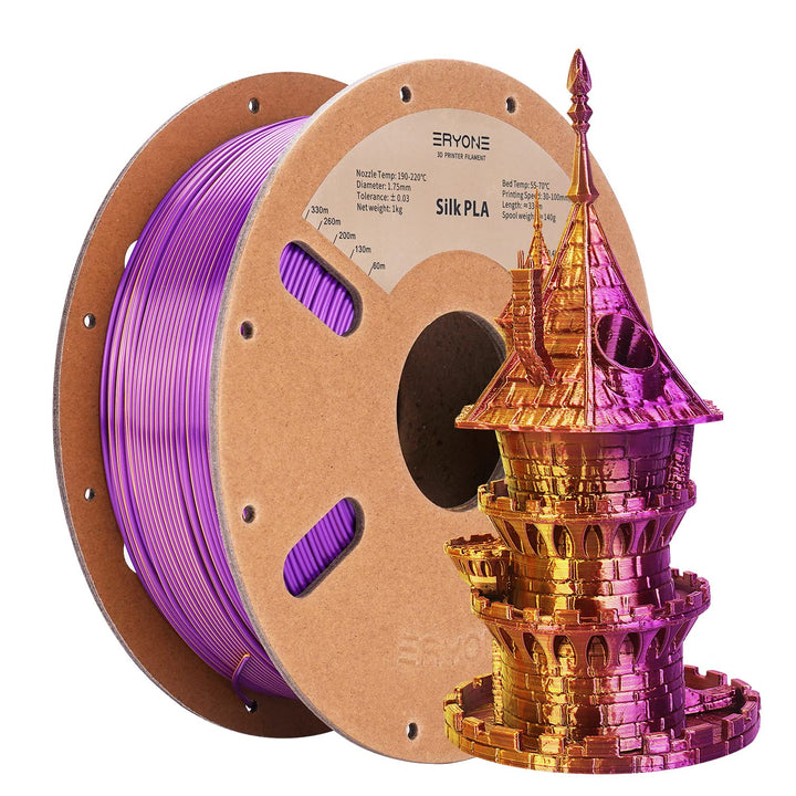 ERYONE Dual Seiden PLA Filament 1.75mm,Co-Extrucsion PLA Seiden Filament für 3D Drucker +/- 0,03 mm,