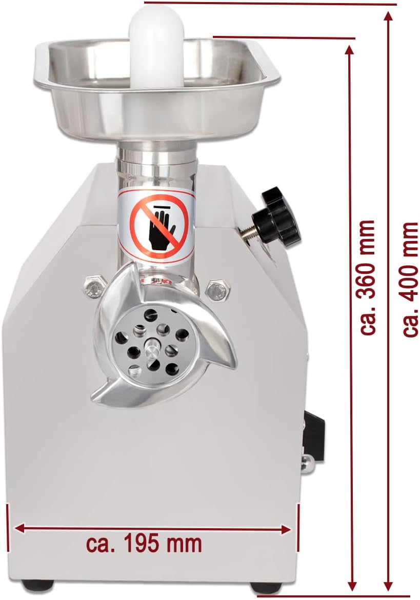 Beeketal 'FW80B' Profi Gastro Edelstahl Fleischwolf mit 80 kg/Std. Durchsatz, starkem 370 Watt Motor