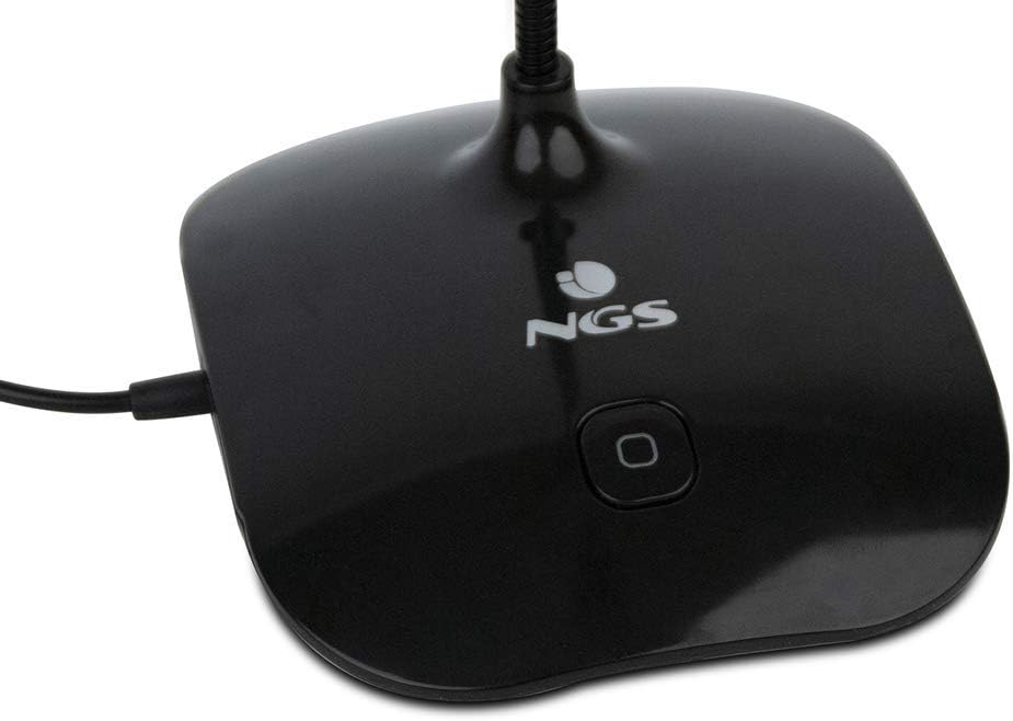 NGS MS115 - Tischmikrofon mit Einstellbarem Neigungswinkel und Mute-Taste für Computer/PC, Verbindun