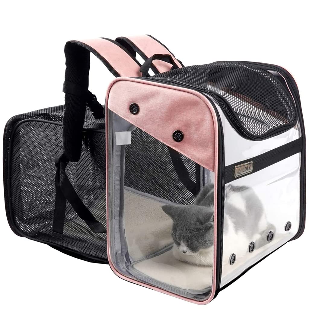 Transporttasche Rucksack Haustiere Hunde Katzen 10kg, Erweiterbare Grosse Tragbare Katzenrucksack Hu