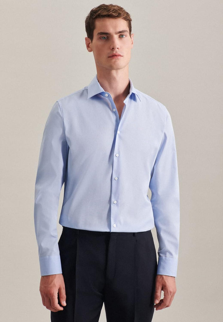 Seidensticker Herren Slim Bügelfrei Business Kent Extra Langer Arm Shirt 36 Hellblau, 36 Hellblau
