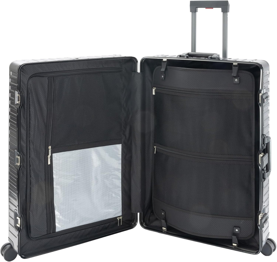 Travelhouse® Tokyo Aluminium Reisekoffer Set, 3 Trolleys 55cm + 65cm + 77cm mit 4 Doppelrollen, 100%
