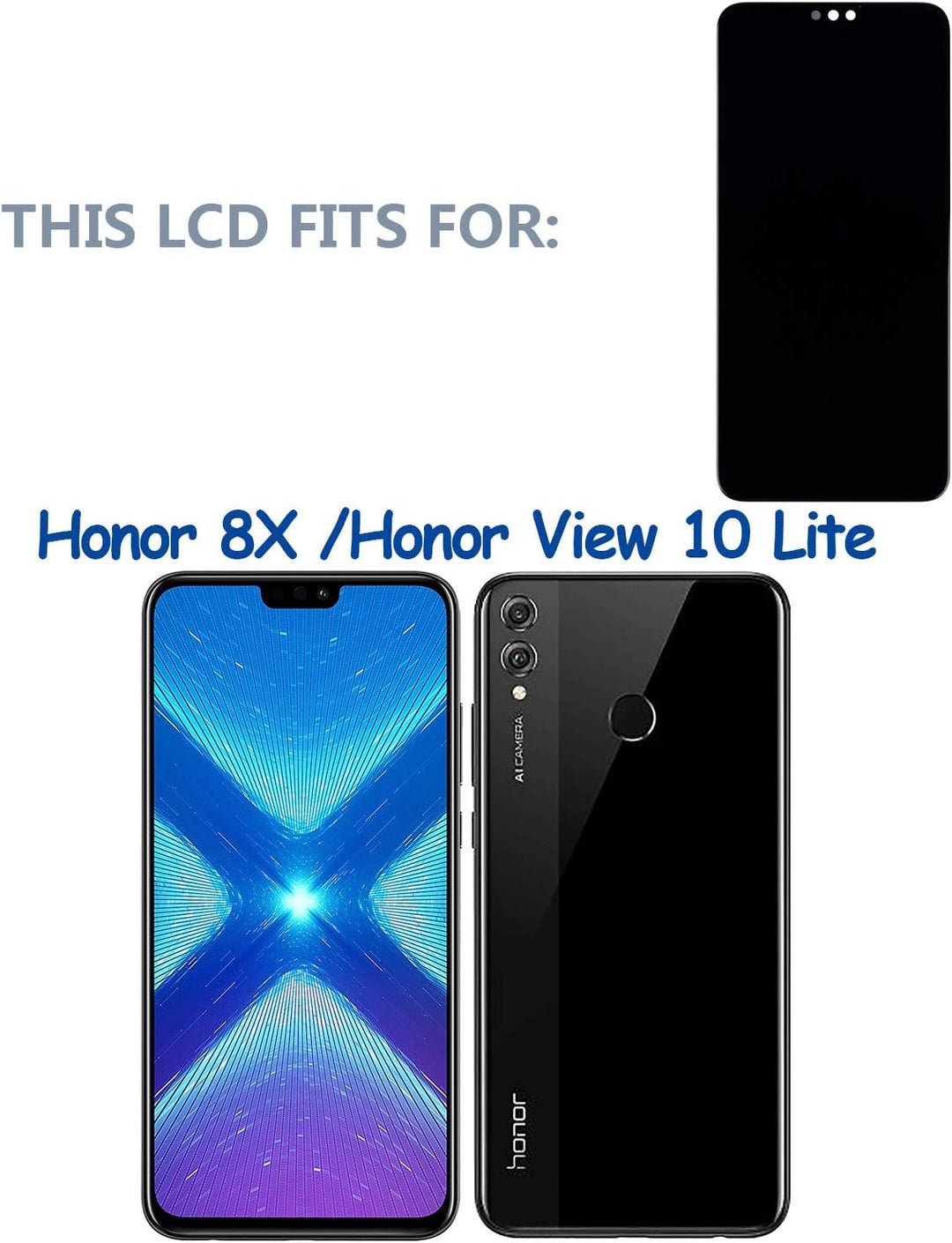 swark LCD Display Kompatibel mit Honor 8X & Honor View 10 Lite (Schwarz mit Rahmen) Touchscreen Digi