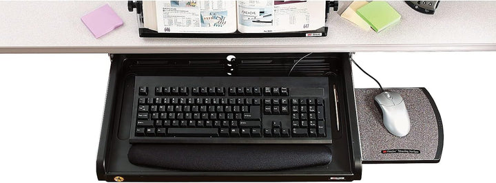 3M Adjustable Under-Desk Keyboard Drawer, Three Height Settings, Wide Tray with Gel Wrist Rest Accom