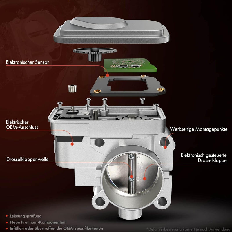 Frankberg Drosselklappe Drosselklappenstutzen mit Dichtung für M-i-n-i Cooper S R50 R52 R53 1.6L Ben