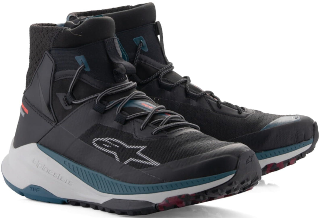 Alpinestars Speedforce XR Motorrad Schuhe, schwarz/blau/türkis, 7 Schwarz Blau Türkis 40 EU, Schwarz