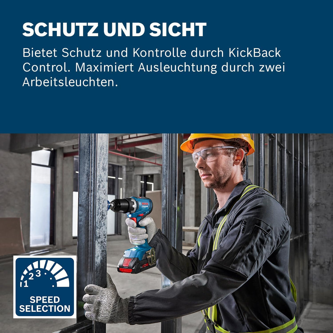 Bosch PRO GSR 18V-65 Akku-Bohrschrauber | Kompakt, aber robust, macht schwierige Schraubanwendungen