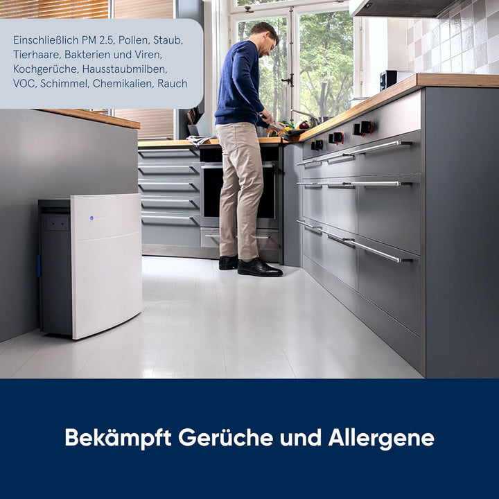 Blueair Classic 280i HEPASilent Luftreiniger für 26-62 m2 mit SmokeStop Partikel- und Aktivkohle Fil