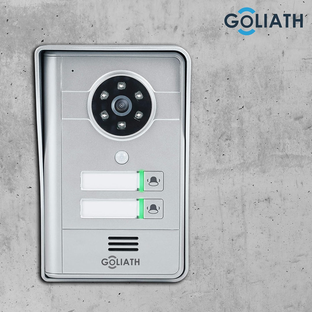 GOLIATH Funk Klingel Kabellos mit Kamera und Türöffner, Nachtsicht, Bewegungsmelder, Bildspeicher, T